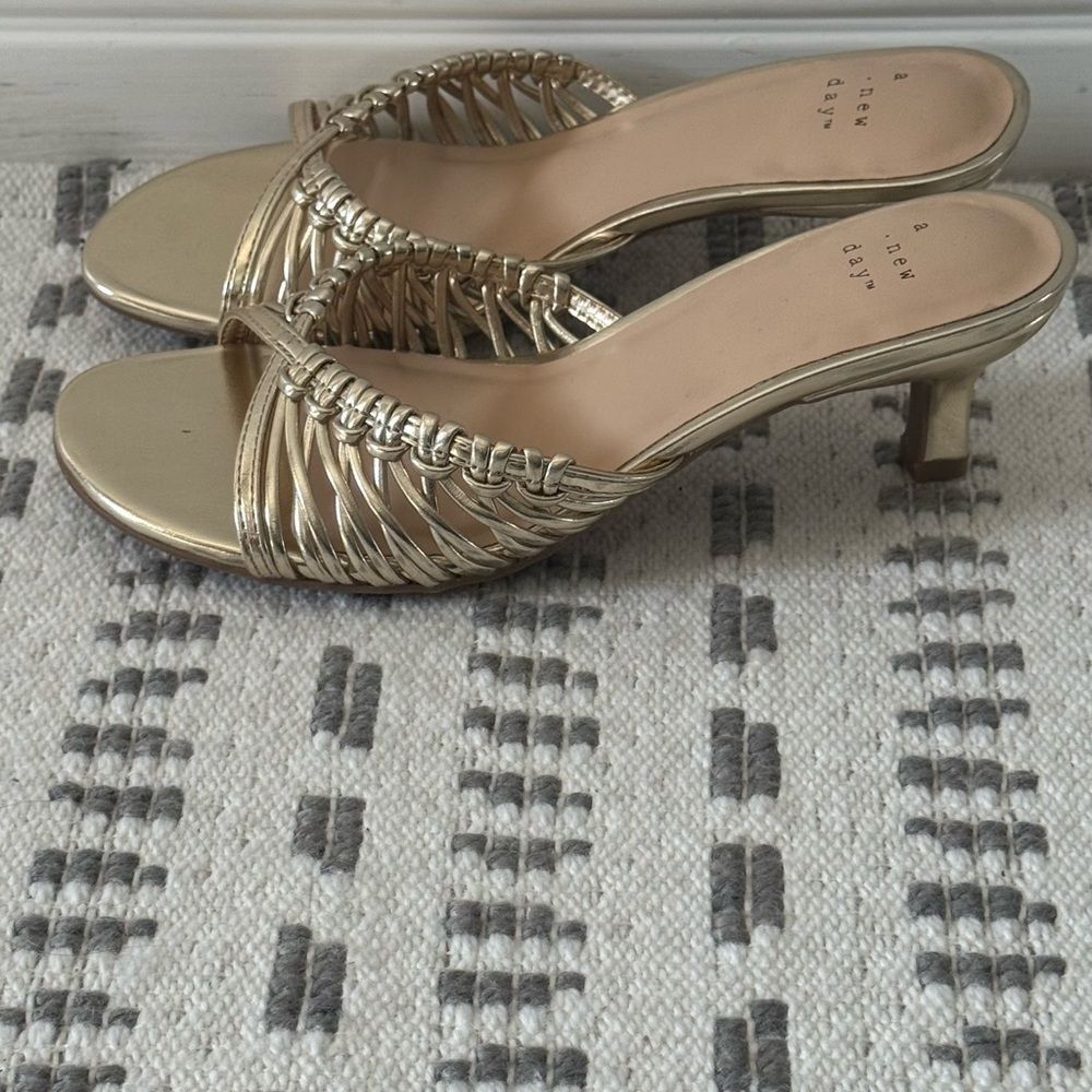 A New Day Gold Women's Heeled Sandals 6.5